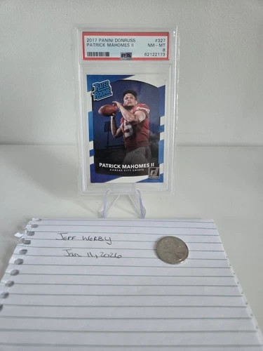 2017 Donruss Rated Rookie Patrick Mahomes #327 RC PSA 8 Kansas City Chiefs