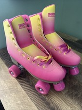 Impala Sidewalk Rollerskates - Pink/Yellow, Size 6