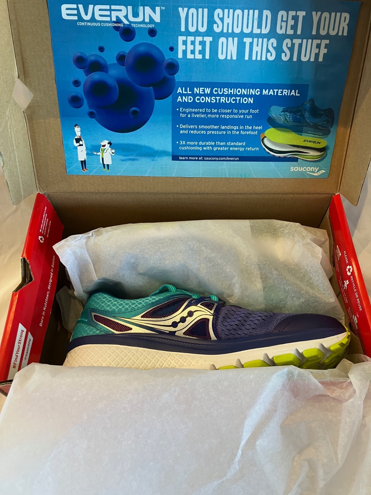Size 7.5 - Saucony Triumph ISO 3 Women's Purple/Blue/Citron - New With Box NWB thumbnail 11