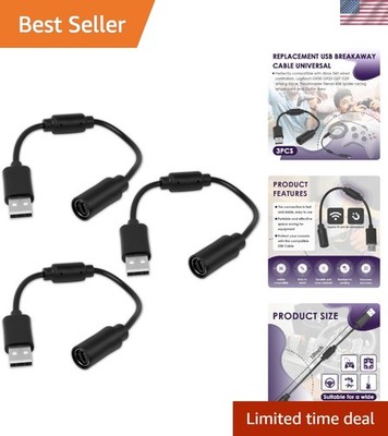 USB Breakaway Cable for Xbox 360, Rocksmith Real Tone Cable, Xbox Controller ...