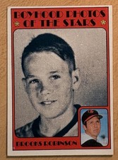 Brooks Robinson 1972 Topps Baseball Card. #498, NM, Boyhood Photos