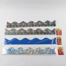 Lot of 3 Classroom Chalkboard Bulletin Board Border Toppers 44 pcs Total