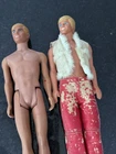 Vintage Mattel Ken Dolls Lot of 2 Blonde w Red Pants Outfit TLC Repair