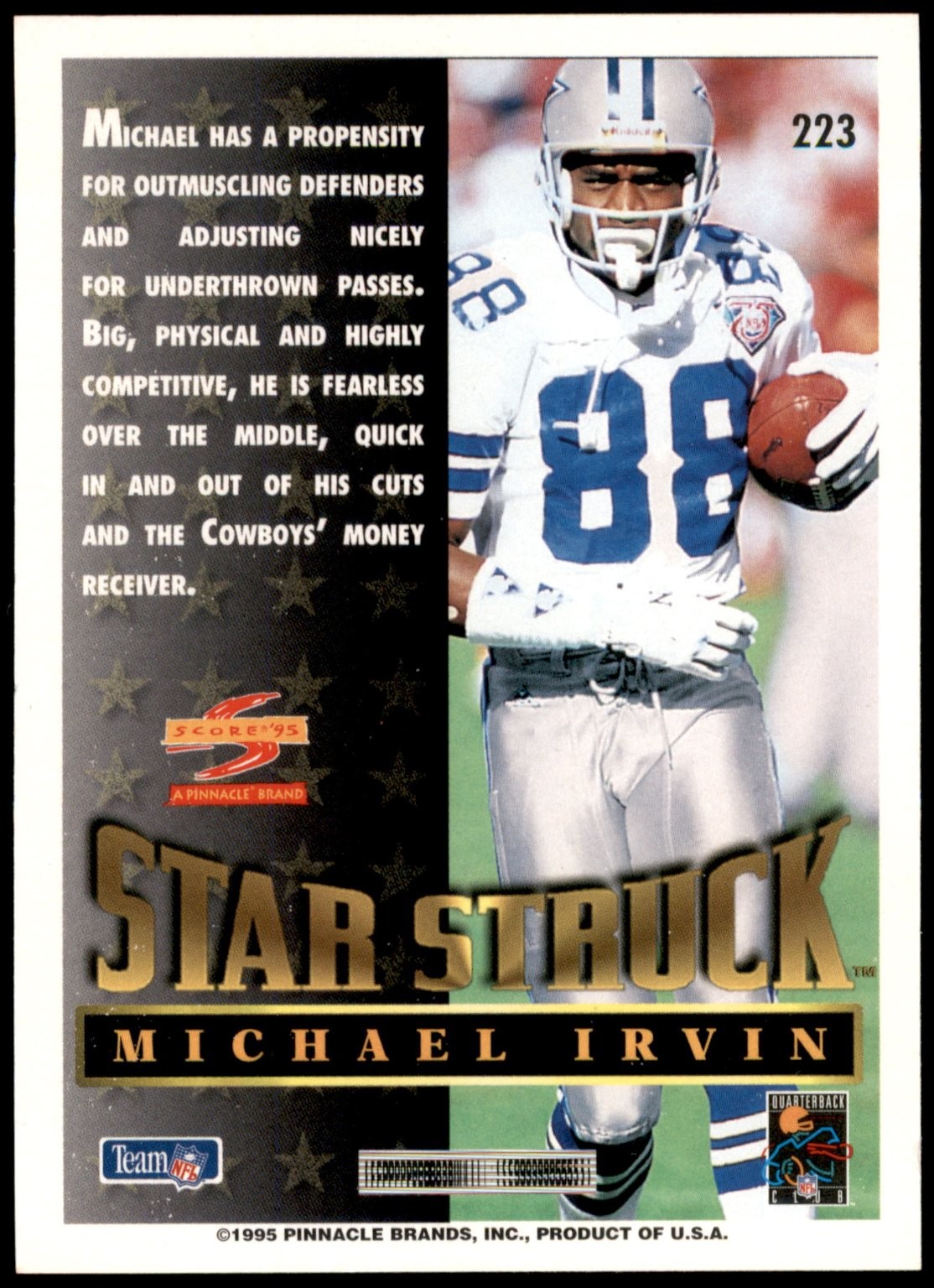 Michael Irvin Dallas Cowboys 1995 Score Star Struck Insert #223 | eBay