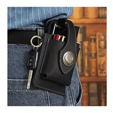 2023 New Multifunctional Leather Mobile Phone Bag with Belt Clip, Premium Black