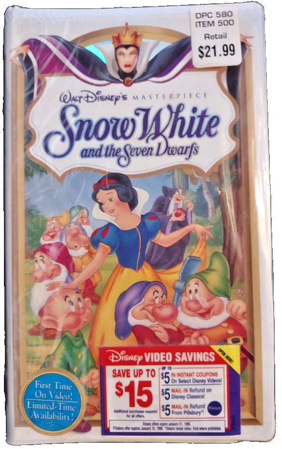Snow White and the Seven Dwarfs ~ 1994 VHS Walt Disney's ~ Sealed