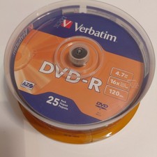Verbatim DVD-R 25 Pack 4.7GB 16x Speed 120 Minutes Sealed New