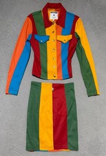 Rare Vintage MOSCHINO late 80's early 90's Jacket Skirt set Size 8 Made Italy
