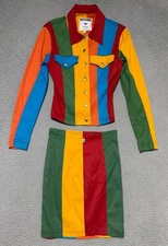 Rare Vintage MOSCHINO late 80's early 90's Jacket & Skirt set Size 8 Made Italy
