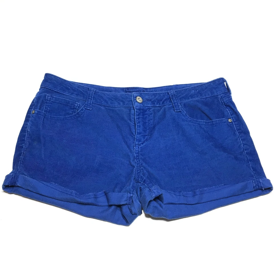 Arizona Jean Co. Shorts Juniors Size 9 Cuffed Blue Corduroy 5 Pocket Stretch - Image 3 of 4