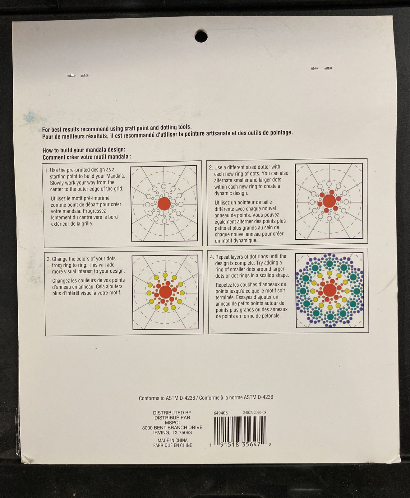Craft Smart Mandala Painting Square Canvas Panels 4x4 In Package G5 for