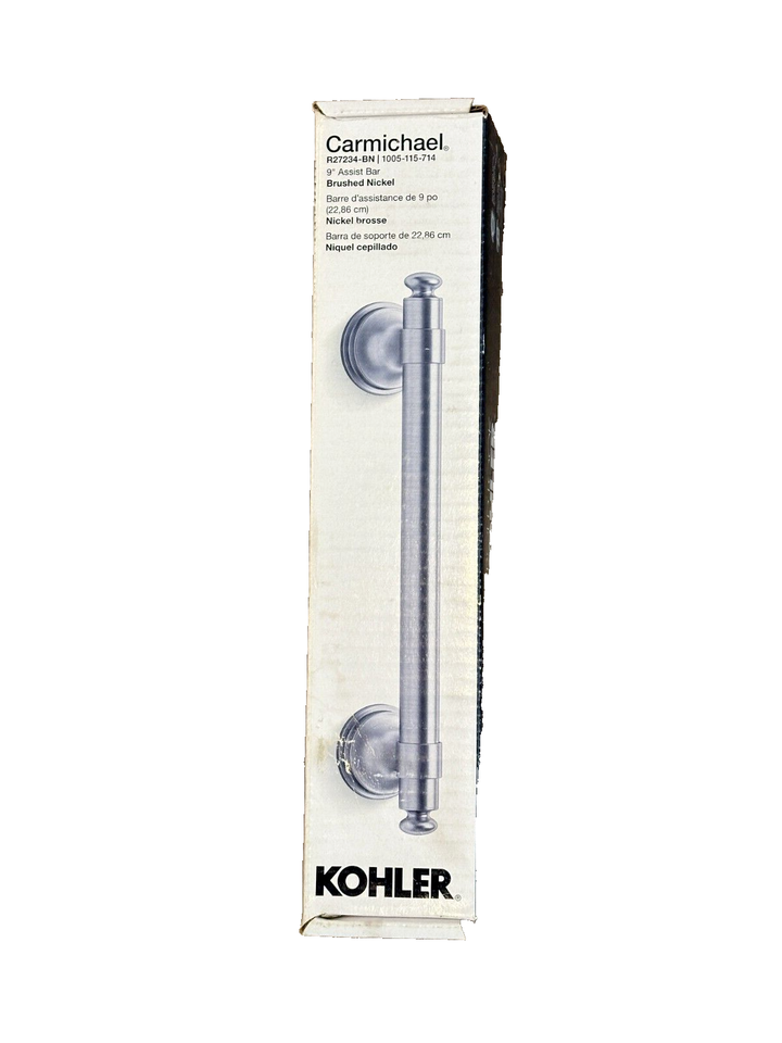 KOHLER CARMICHAEL 9" Inch GRAB ASSIST BAR Polished Chrome R27234CPNEW