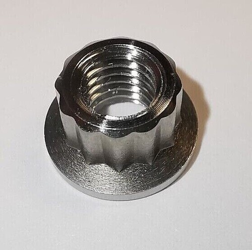 M6 x 1 titanium Grade 5 TC4 12 point bi hex flange nuts - Picture 5 of 17
