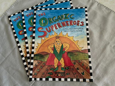 (3) Earthbound Farm Coloring Book ''1998'' THE ORGANIC SUPERHEROES (16 Mint Pages)