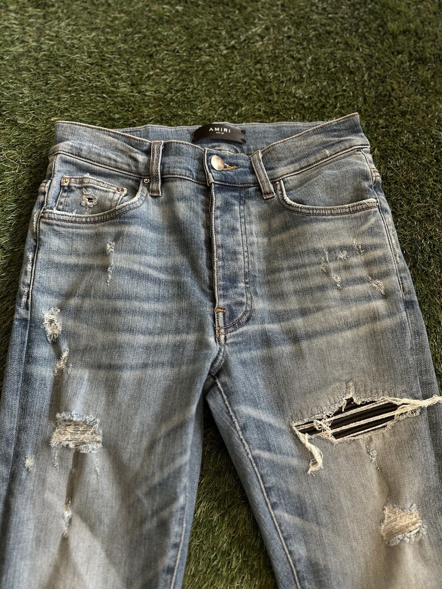 Size 30 - Amiri MX1 Jeans $1290 Retail Denim Black Patch 100