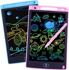 Lot 2 Tablettes Ardoise LCD D'écriture Dessin Enfants, 8.5 Pouces ROSE ET BLEU