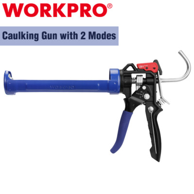 WORKPRO Caulking Gun Adjustable Thrust Ratio Smooth Round Rod Hand Silicone Gun