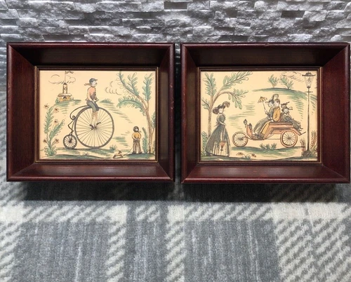x2 Vintage Leisure Time Art Print Measuring 6" x 5" Unicycle / Auto