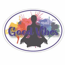 Good Vibes Oval Decal Sticker 4"