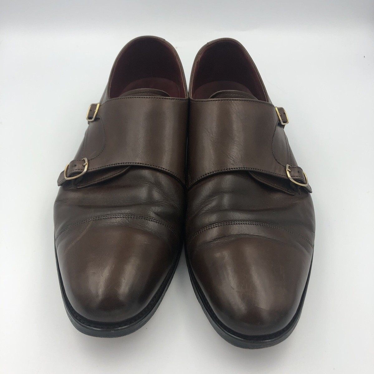 Charles Tyrwhitt Leather Monk Shoes, Brown, Size US 11.5, UK  display picture 1