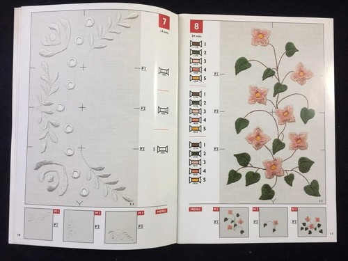 Tarjeta 15 de diseño de bordado romántico de flores para máquinas vikingas Husqvarna - Imagen 3 de 11