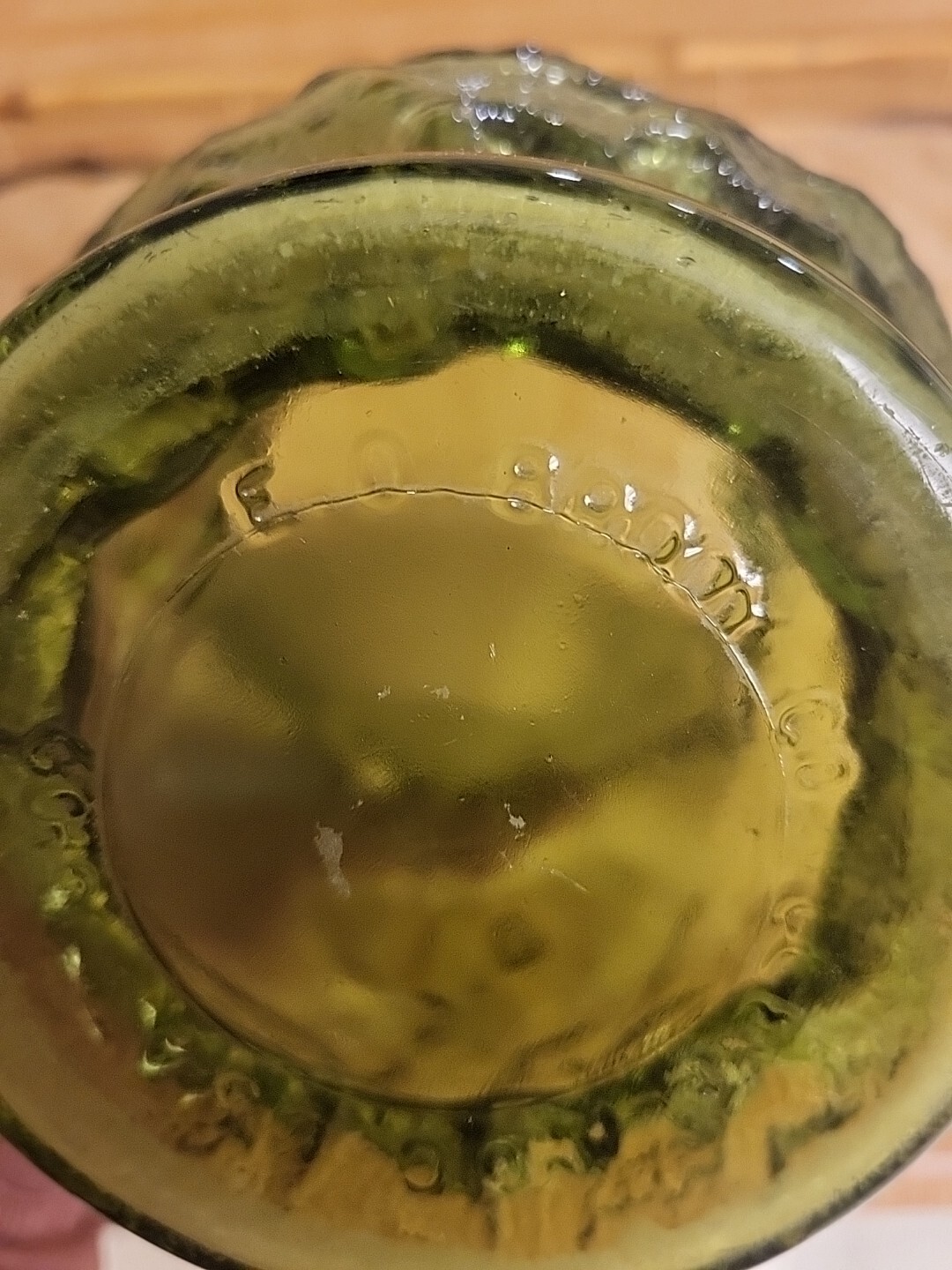 Vintage EO Brody Cleveland OH USA Large 7 3/4" Green Textured Glass