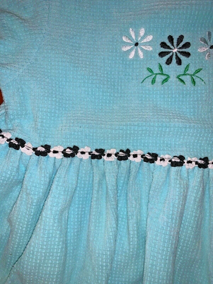 Vestido Chez Belle By Patsy Aiken Edelweiss Azul Menta Aqua Waffle Talla 4 ❤️sj7m10 Foto 4 de 4