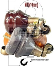 4x Turned Wood Furniture Castor Leg M8 Replacement Feet Chairs Stools Sofa 140mm