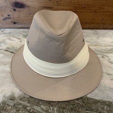 Dorfman Pacific Hat Medium Tan Fedora Bendable Safari Fishing Cotton Lined