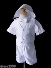 Boys Toddler, Infant Christening, Baptism Outfit , White, Size: Small to 4T