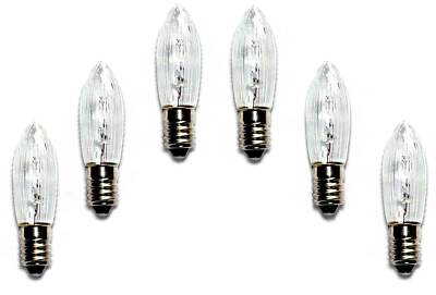 6 Stück Topkerze 24 V 3W E10 innen Spitzkerze Riffelkerze für 10er Lichterkette