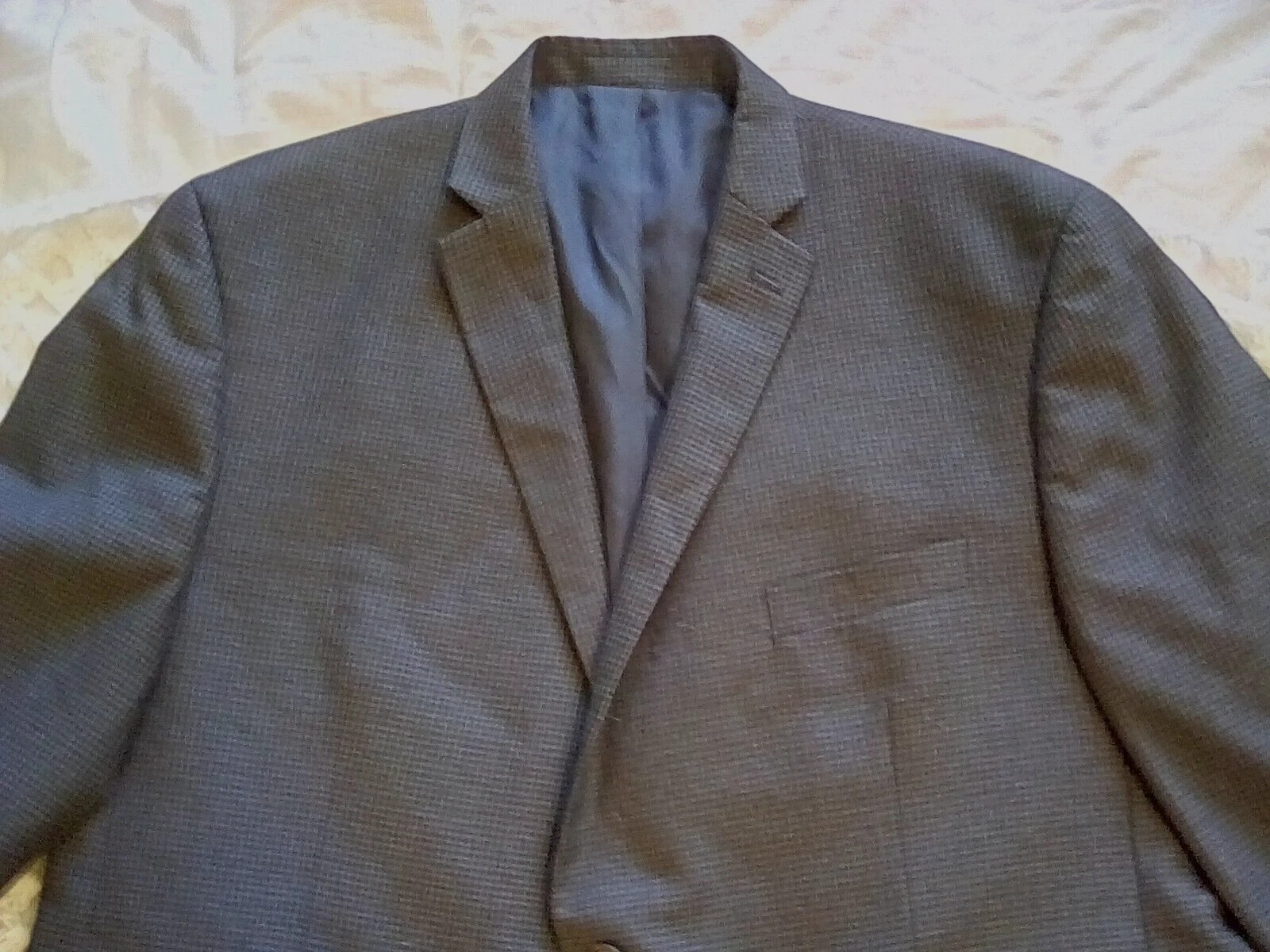 Michael Kors Cappotto Sportivo Uomo 50R Blu Gingham Plaid Due Bottoni Doppio Ventilato