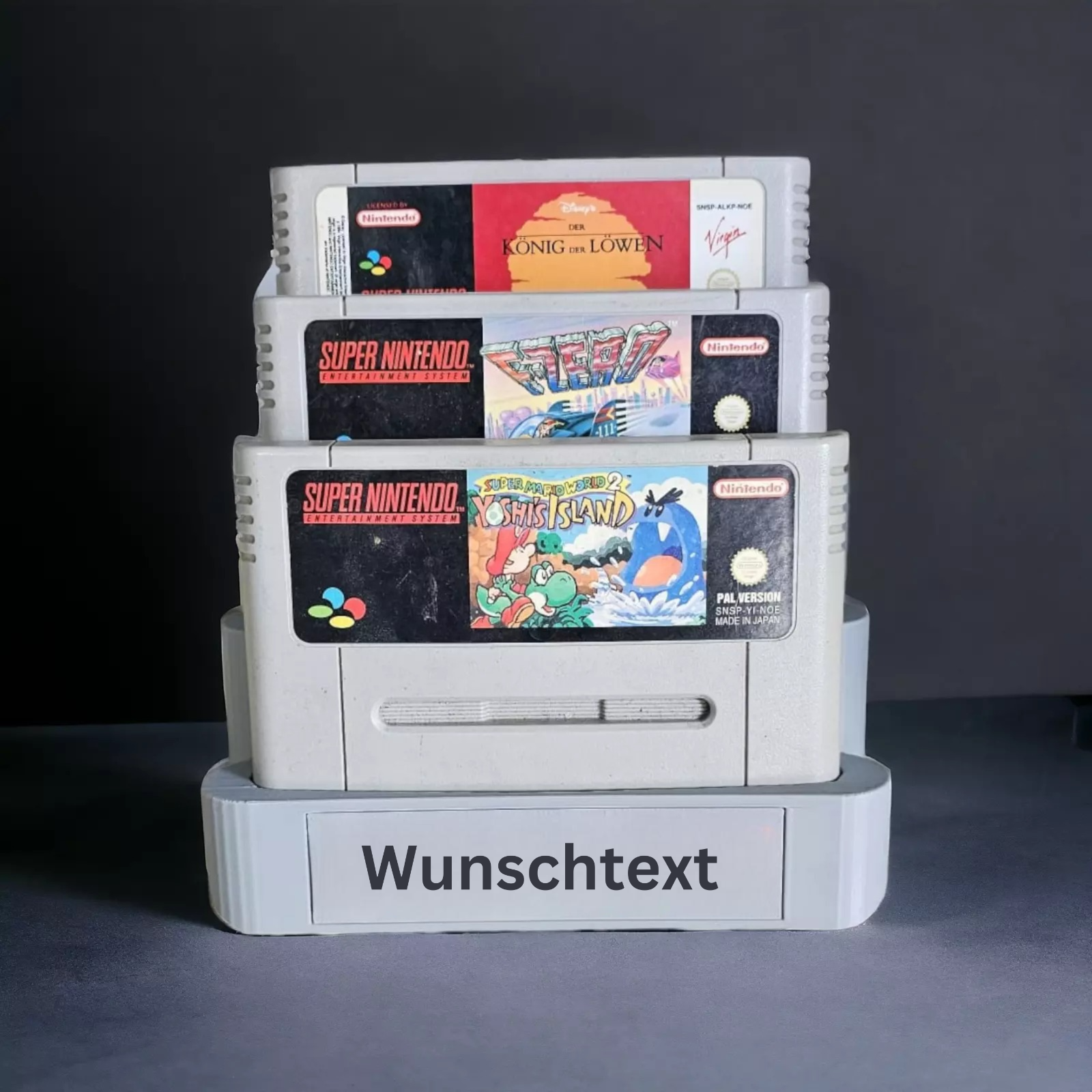 Spielehalterung passend für Nintendo SNES Spiele Aufsteller Halter Ständer N64