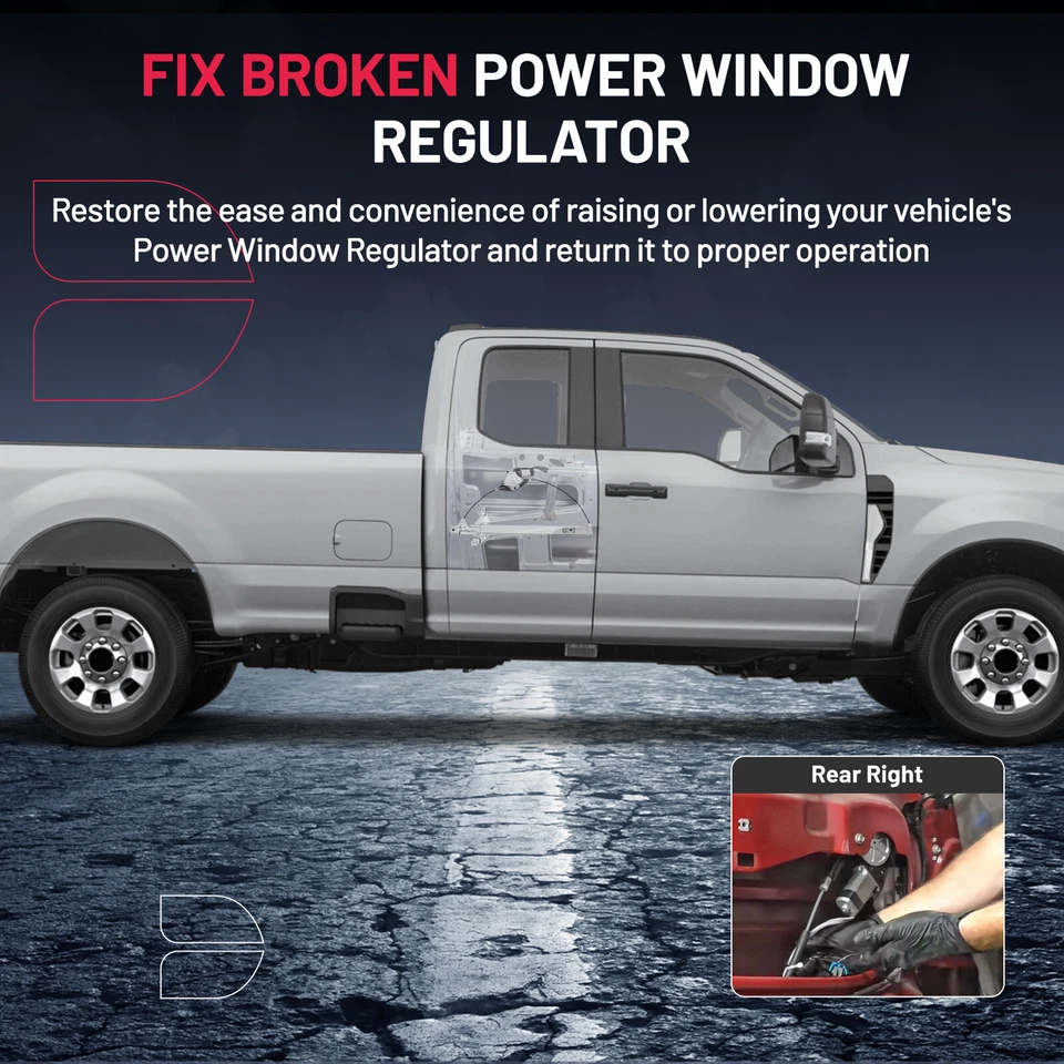 Регулятор стеклоподъемника передний со стороны пассажира для Ford F-250 2016-2013 годов выпуска с двигателем - Изображение 4 из 4