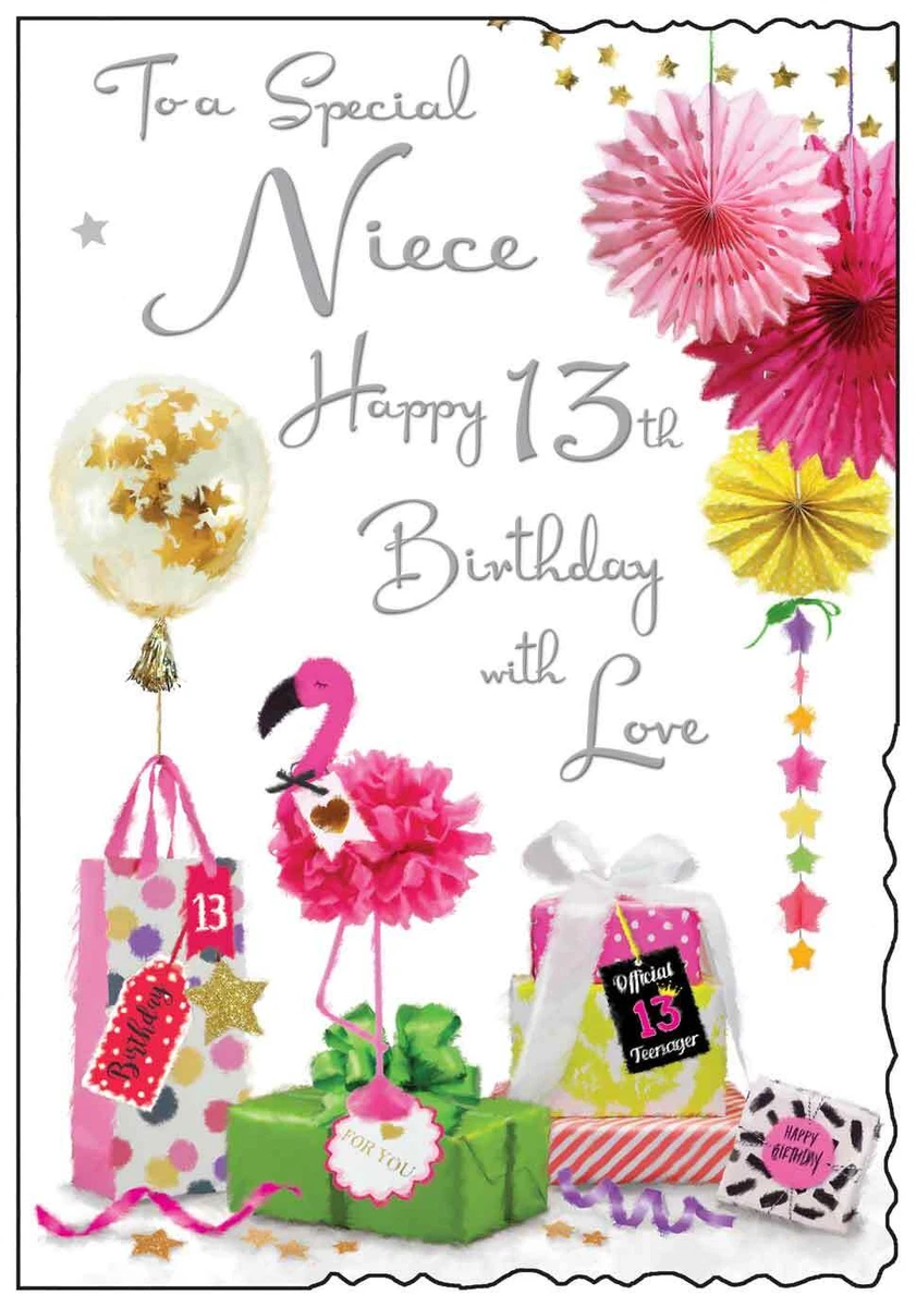 13th Bday Party 13 Year Old Girl Flamingo Lover Cute Birthday Gift For  Officially Teenager Greeting Card for Sale by Stella1