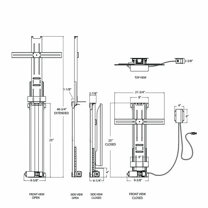 Elevador de TV de 25 pulgadas de alto de TVLIFTCABINET Foto 3 de 4