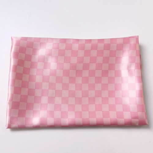 By Yard Chessboard Plaid Satin Fabric Geometric Silky Charmeuse material - Picture 9 of 12