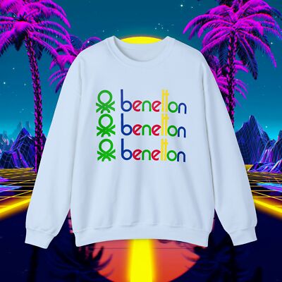 Custom Benetton vintage 1980's design sweatshirt Unisex men women 90s sweater