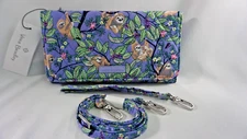 VERA BRADLEY RFID Wallet Crossbody HANGING AROUND PURPLE NWT