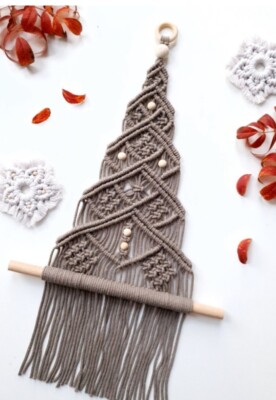 christbaumschmuck. Makramee Wandbehang Deko.Weihnachtsgeschenk.Wohndeko
