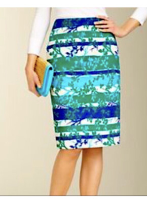NWT Talbots A-Line Skirt Floral Side Zipper Size 6 Lined