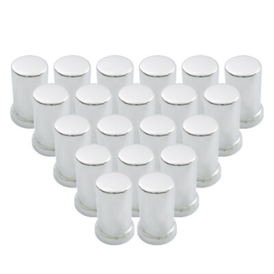 20 Pack 33mm Lug Nut Covers Semi Truck Push On Style Plastic Tube Style Chrome