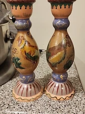 Tracy H. S. Porter Stonehouse Farm Hand Painted Candlestick