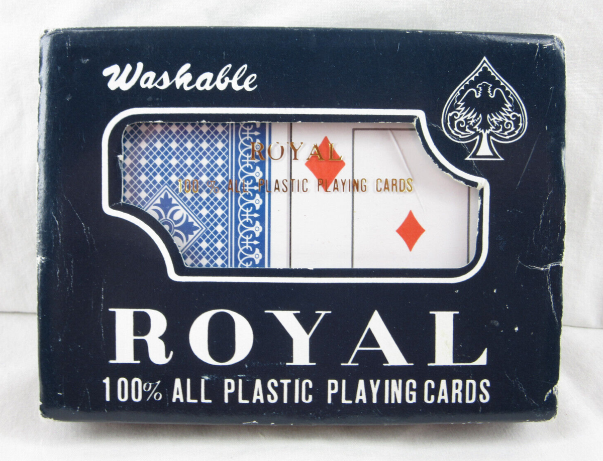ROYAL 100% ALL PLASTIC PLAYING CARDS * 54 Red - 54 Blue * Crimeway