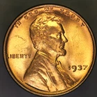 1937 LINCOLN CENT BU FROM AN ORIGINAL ROLL -LOT 4660