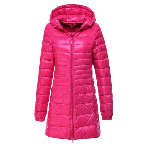 Women's Down Jacket 90% Duck Down Coat Ladies Hoodie Long Hooded Jacket S-6XL - Picture 17 of 27