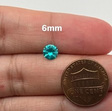 6x6 MM Natural Paraiba Tourmaline Greenish Neon Blue Round Cut Loose Gemstone