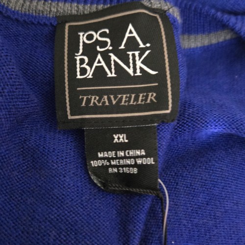 Jos A Bank Pullover Traveler Herren XL 100% Merinowolle Pulli V-Ausschnitt - Bild 7 von 10