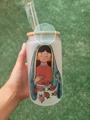Virgen De Guadalupe 16oz Glass Tumblers