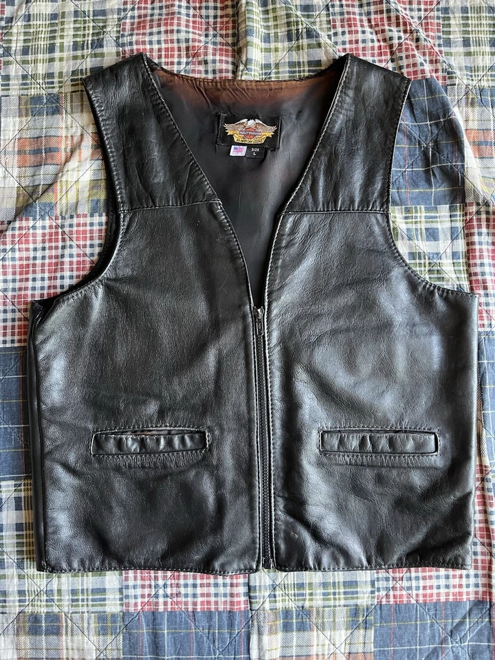 Chaleco de motociclista Harley Davidson para hombre talla L hecho en EE. UU. Foto 2 de 4